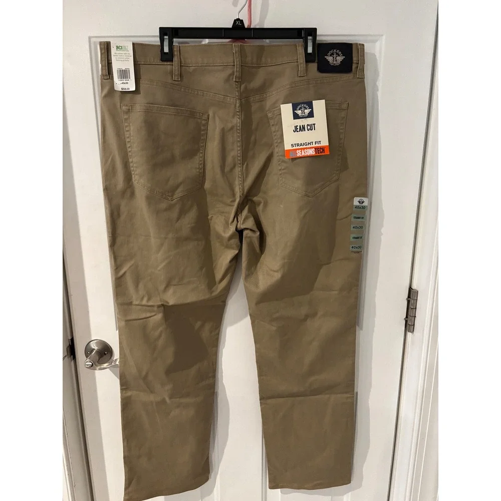 Dockers Mens Jean Cut Straight Fit All Seasons Tech Khaki Pants 40x30‎